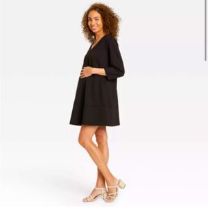 The Nines by Hatch Black Fit & Flare Maternity Dress Size XS
